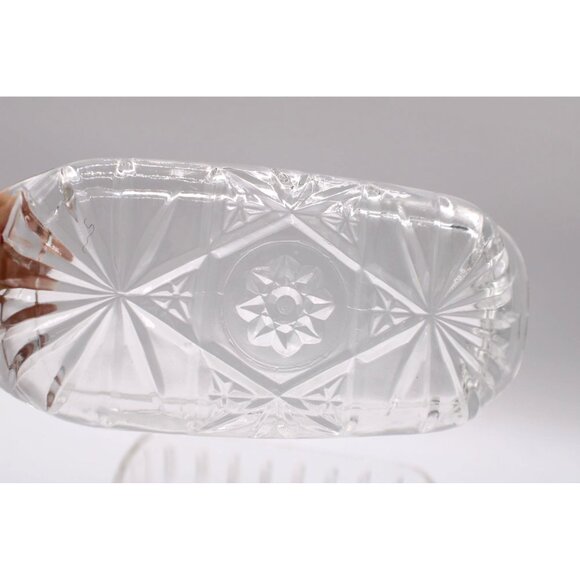 Vintage Anchor Hocking Glass Butter Dish EAPC Prescut Star of David Design 7" - Picture 4 of 11